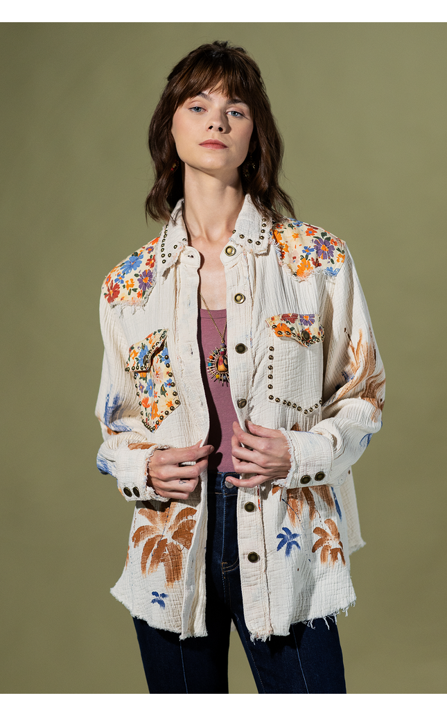 Studio Days Paint Splatter Button-Up