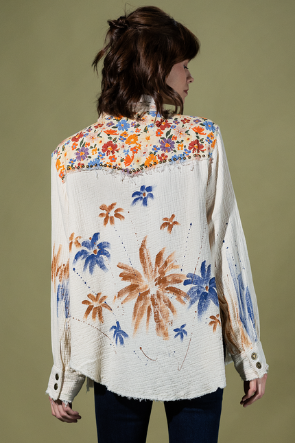 Studio Days Paint Splatter Button-Up