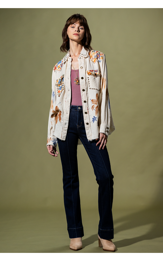 Studio Days Paint Splatter Button-Up