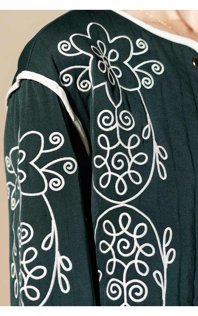 Sage Trail Embroidered Quilted Jacket