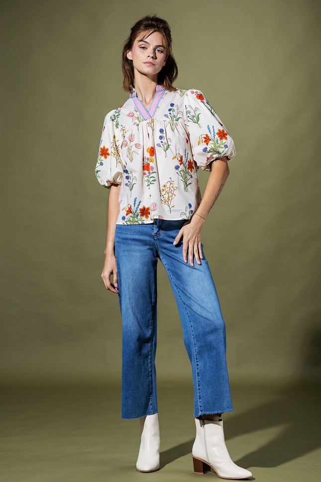 Wildflower Waltz Puff Sleeve Top