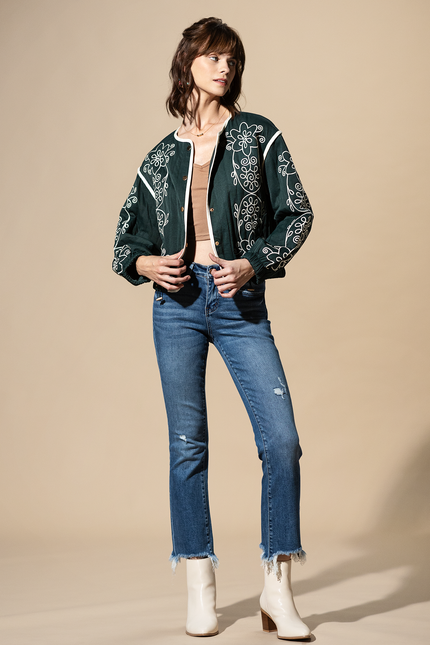 Sage Trail Embroidered Quilted Jacket