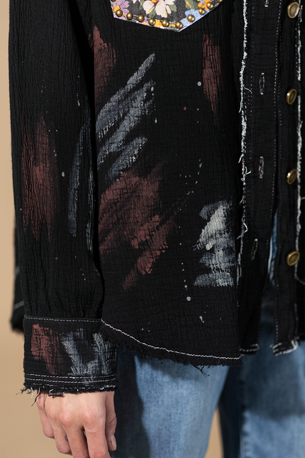 Studio Days Paint Splatter Button-Up