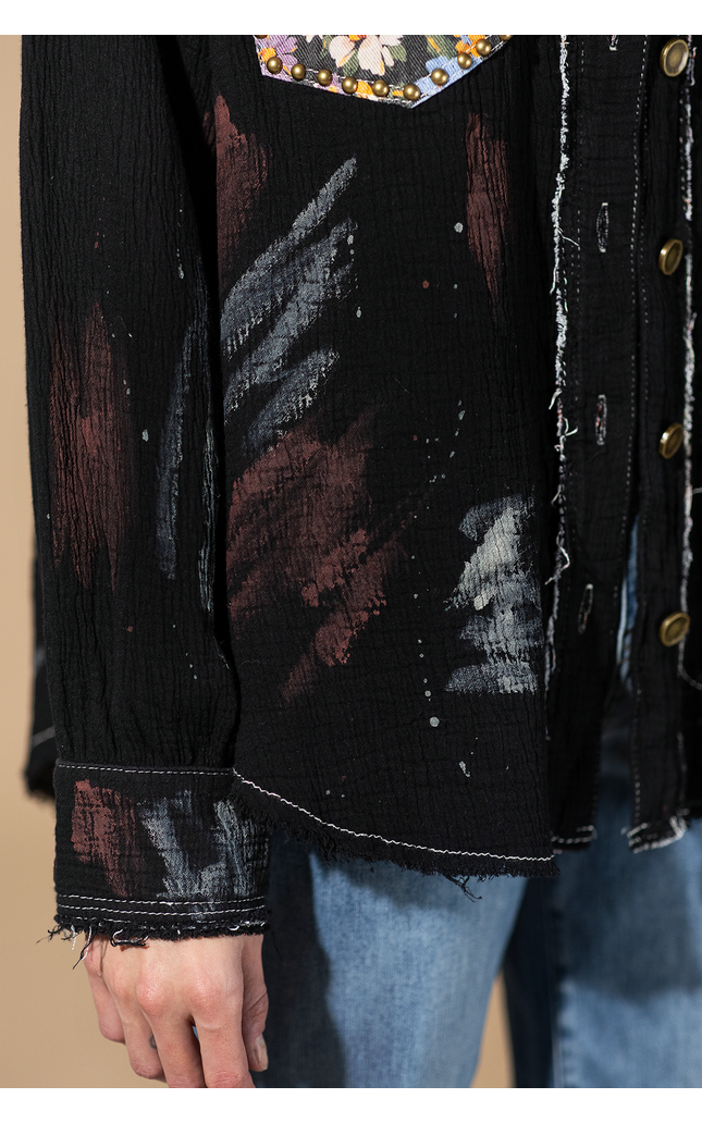 Studio Days Paint Splatter Button-Up