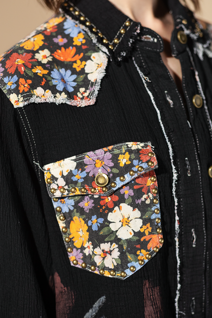 Studio Days Paint Splatter Button-Up