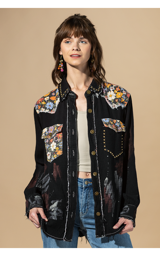 Studio Days Paint Splatter Button-Up