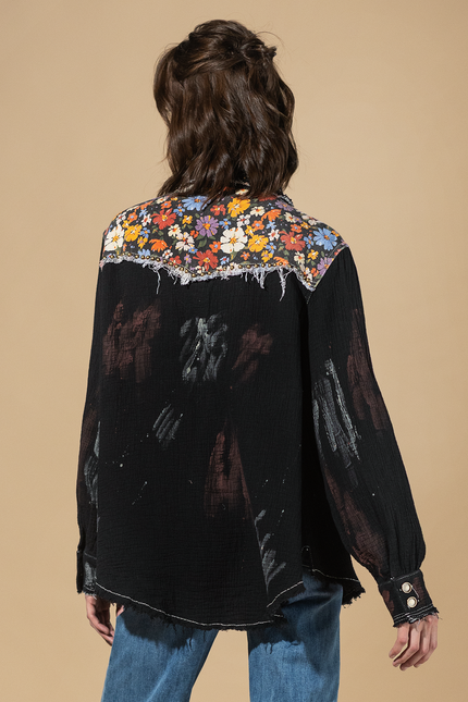 Studio Days Paint Splatter Button-Up
