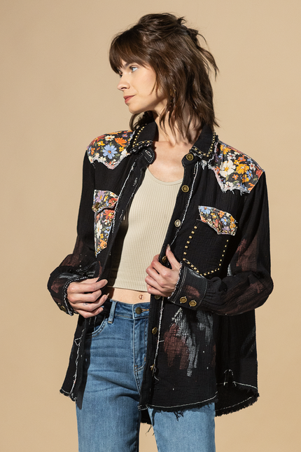 Studio Days Paint Splatter Button-Up