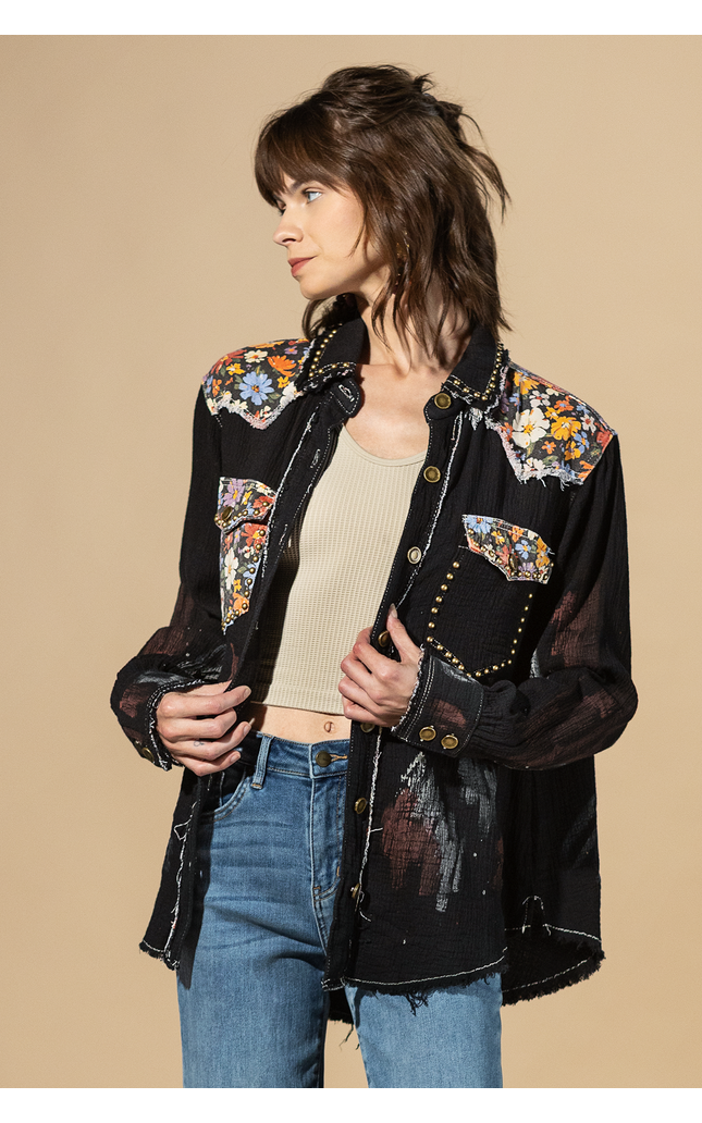 Studio Days Paint Splatter Button-Up