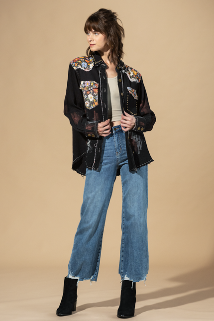 Studio Days Paint Splatter Button-Up