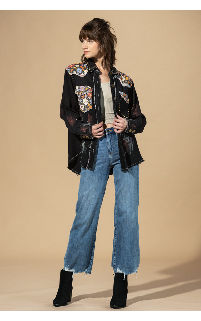 Studio Days Paint Splatter Button-Up