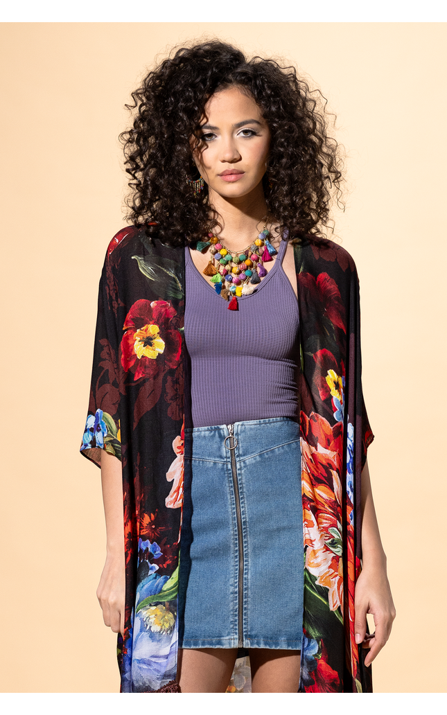Shadow Blossom Kimono