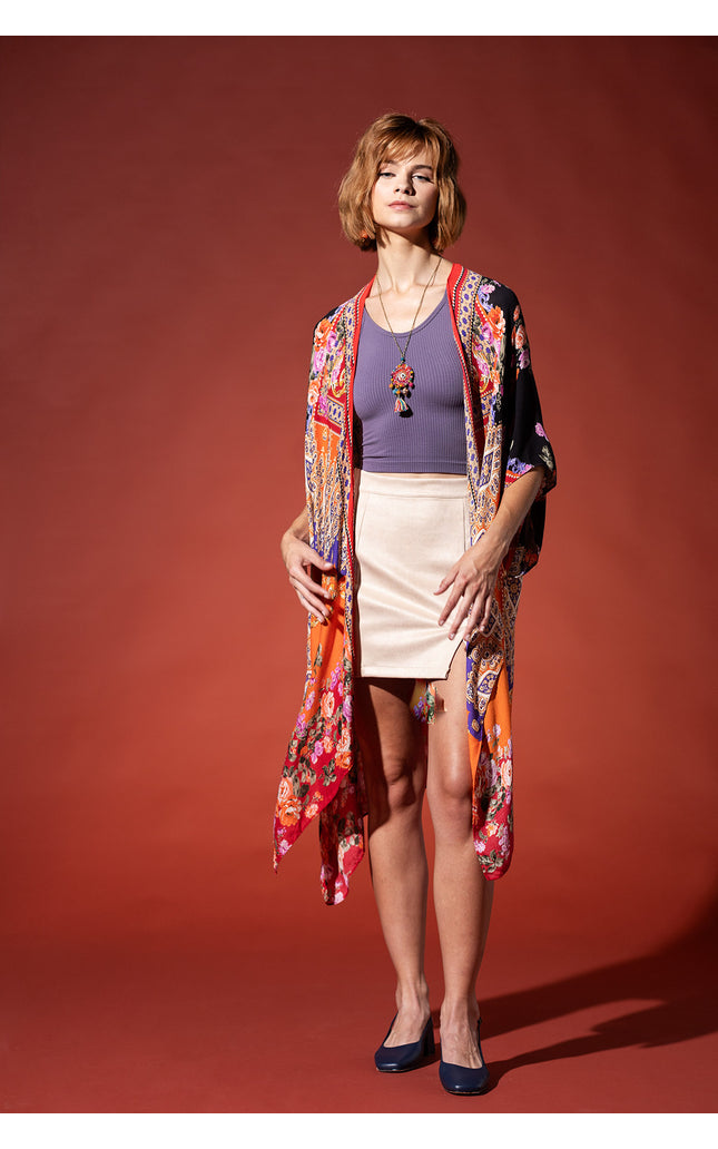 Regal Floral Jacquard Kimono