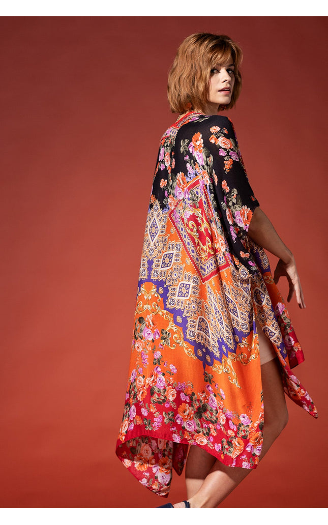 Regal Floral Jacquard Kimono