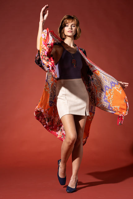 Regal Floral Jacquard Kimono