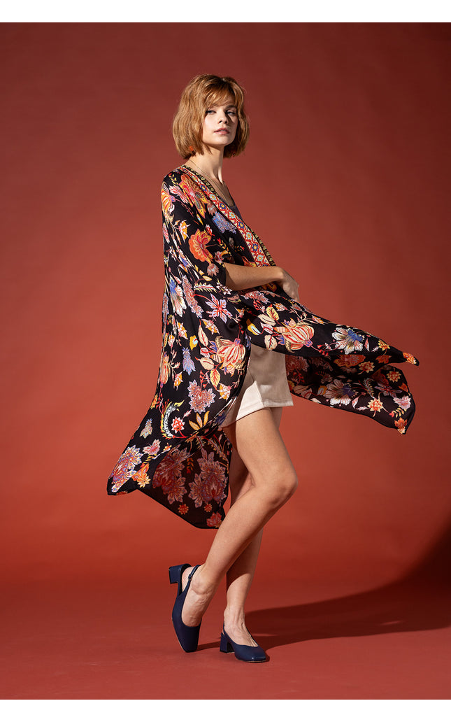 Floral Tapestry Jacquard Kimono
