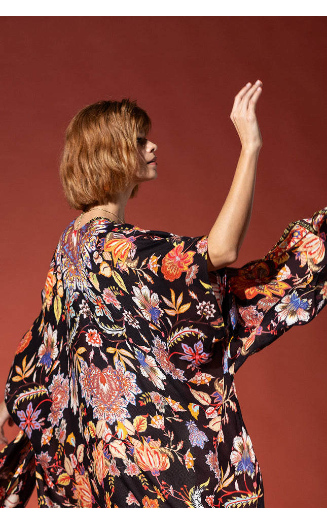 Floral Tapestry Jacquard Kimono