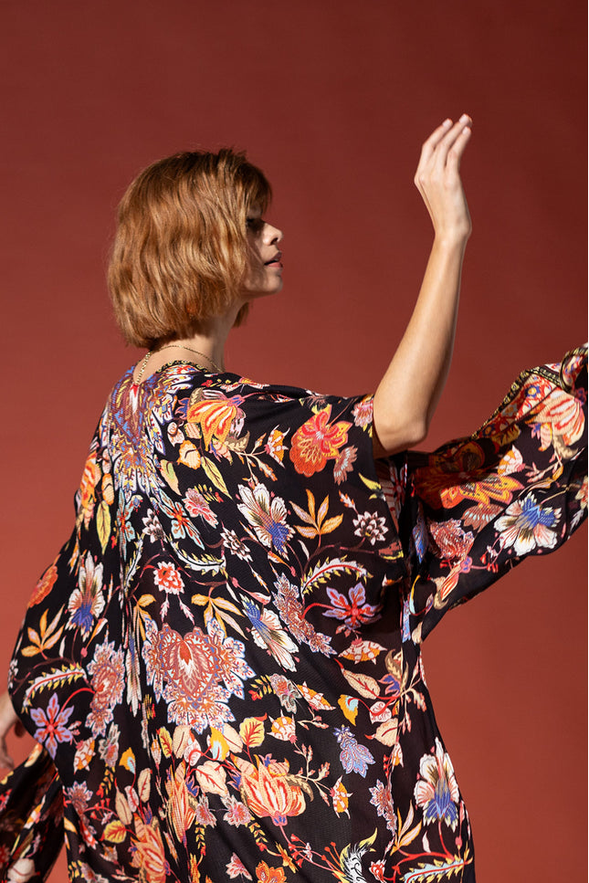 Floral Tapestry Jacquard Kimono