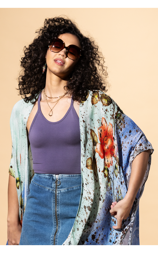 Artistic Bloom Kimono