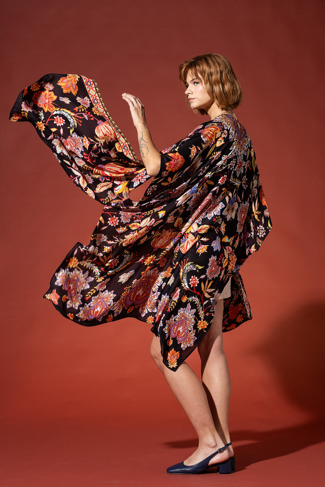 Floral Tapestry Jacquard Kimono