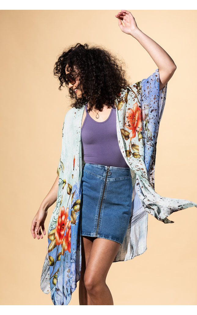 Artistic Bloom Kimono