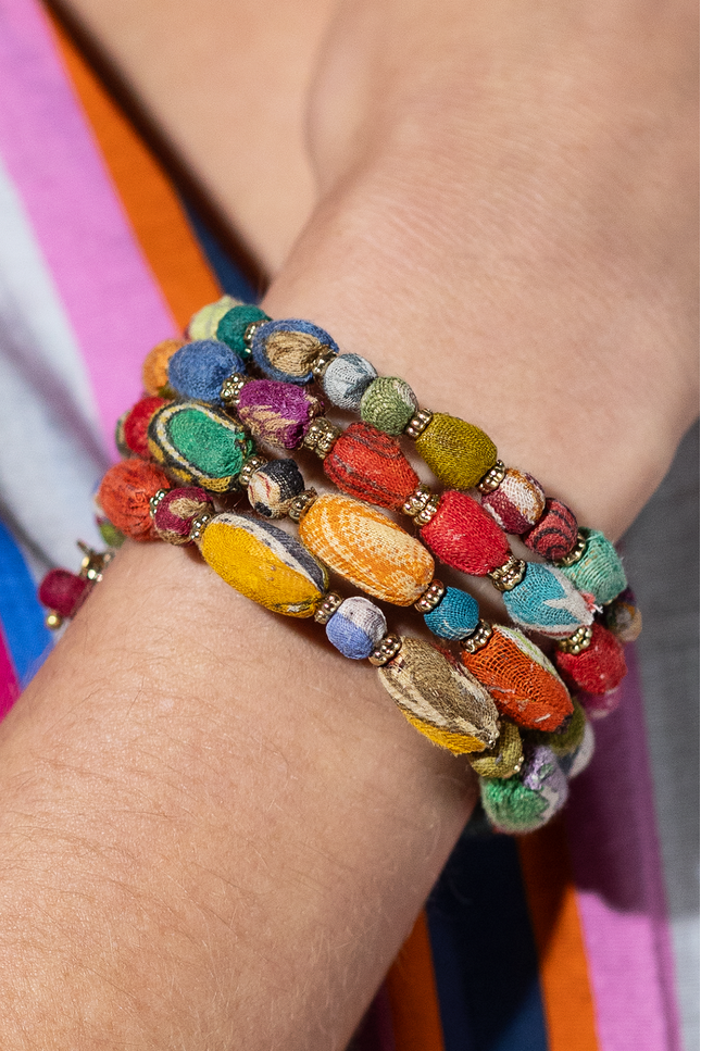 Stackable Upcycled Sari Bracelet