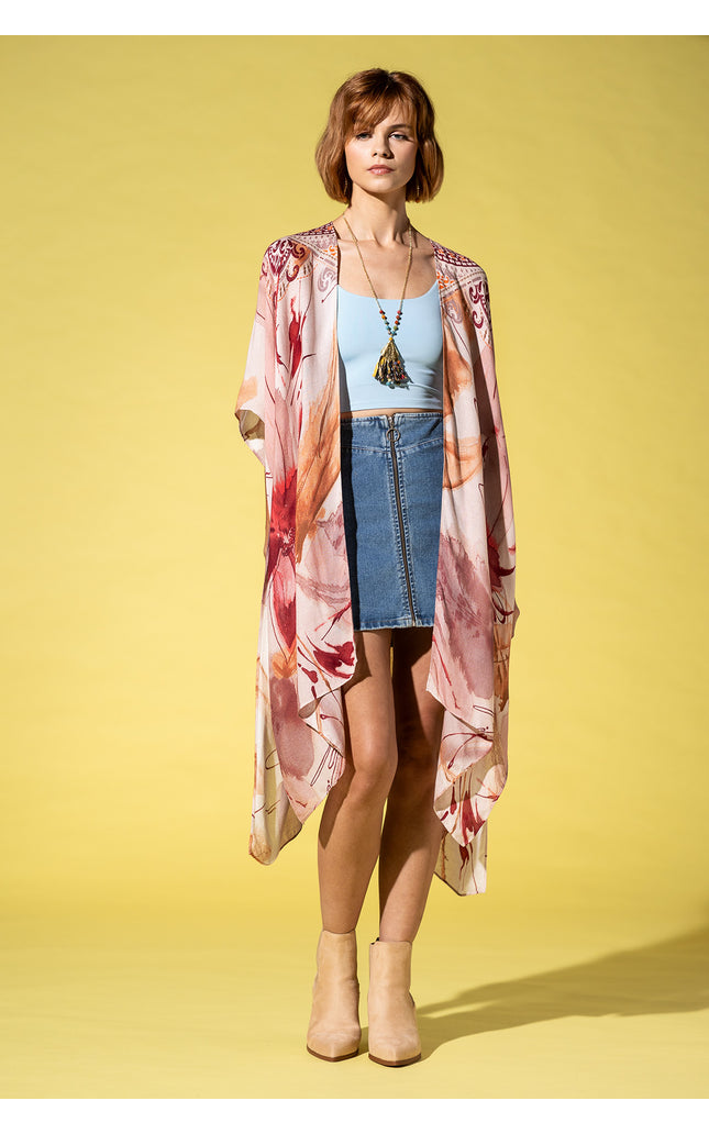 Crimson Mandala Whisper Kimono