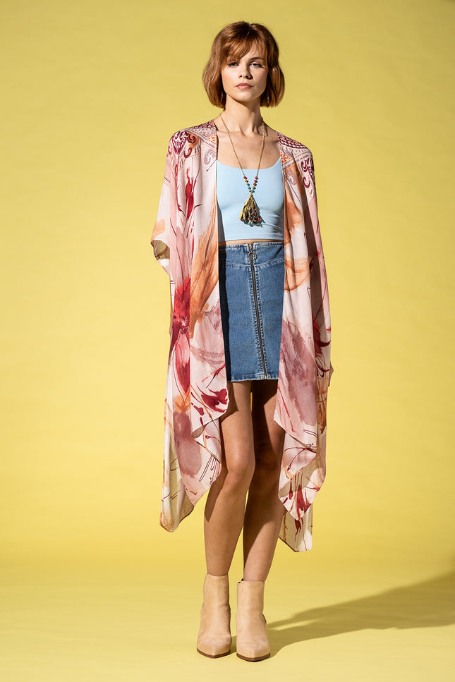 Crimson Mandala Whisper Kimono