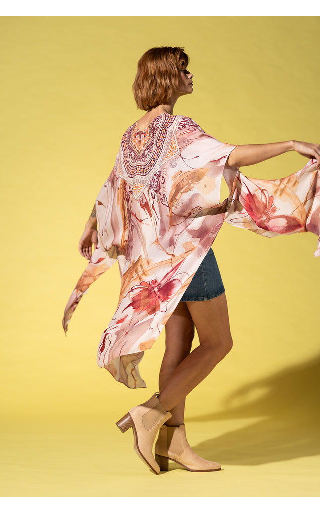 Crimson Mandala Whisper Kimono