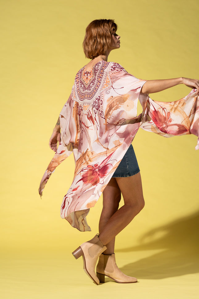 Crimson Mandala Whisper Kimono