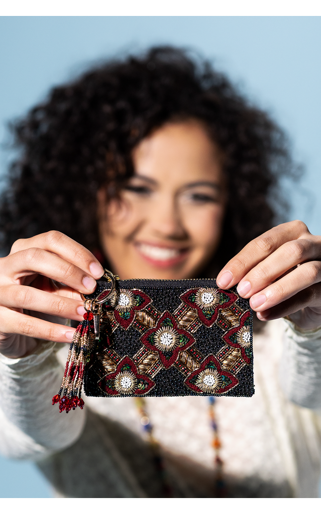 Obsidian Rose Coin Pouch