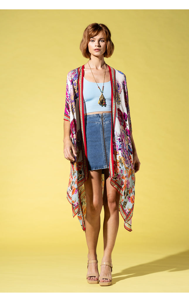 Royal Blossom Boho Kimono