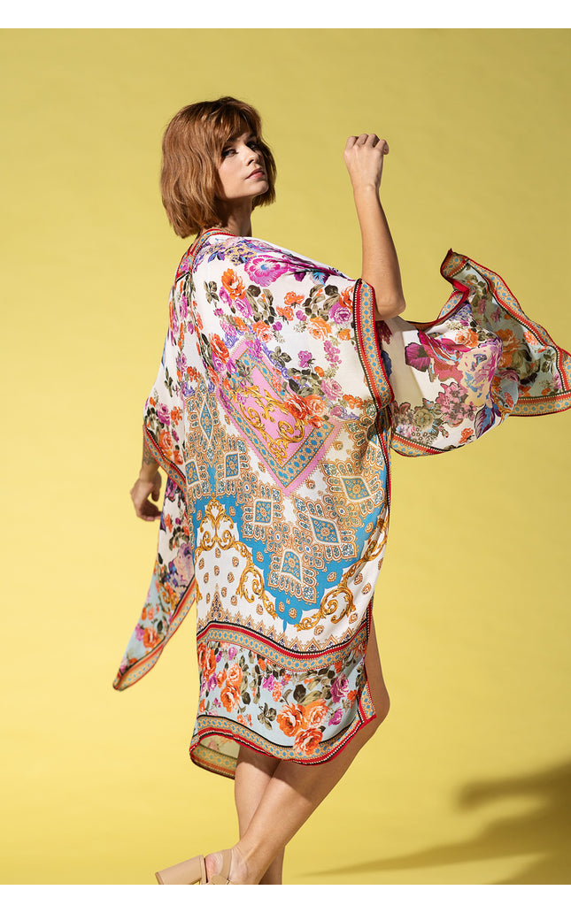 Royal Blossom Boho Kimono