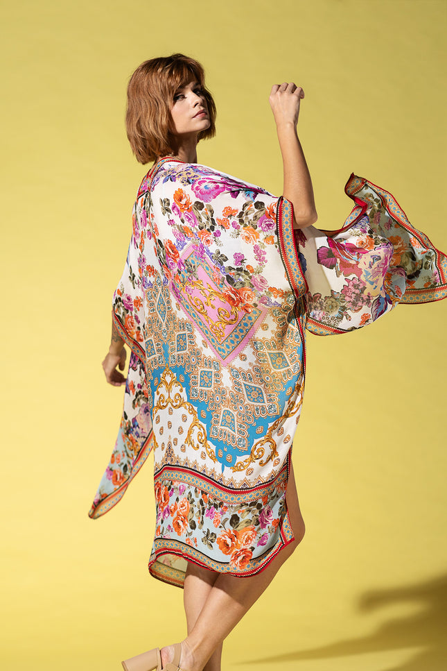 Royal Blossom Boho Kimono