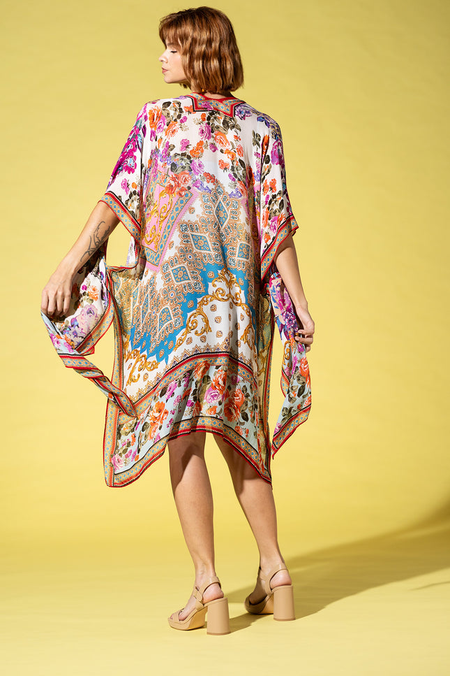 Royal Blossom Boho Kimono
