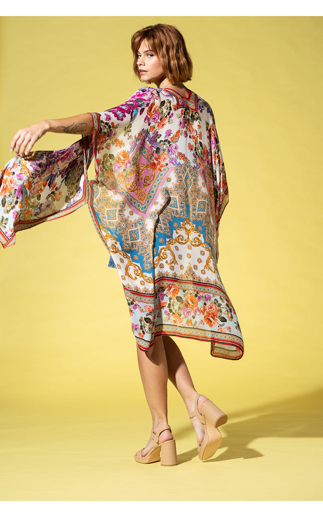 Royal Blossom Boho Kimono