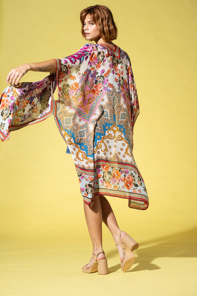 Royal Blossom Boho Kimono