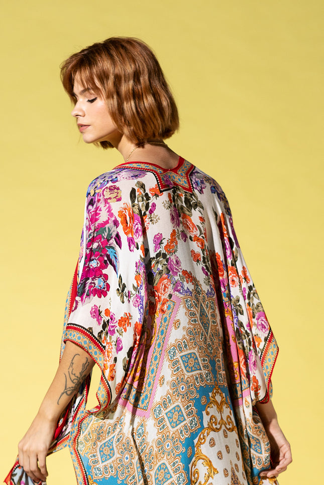 Royal Blossom Boho Kimono