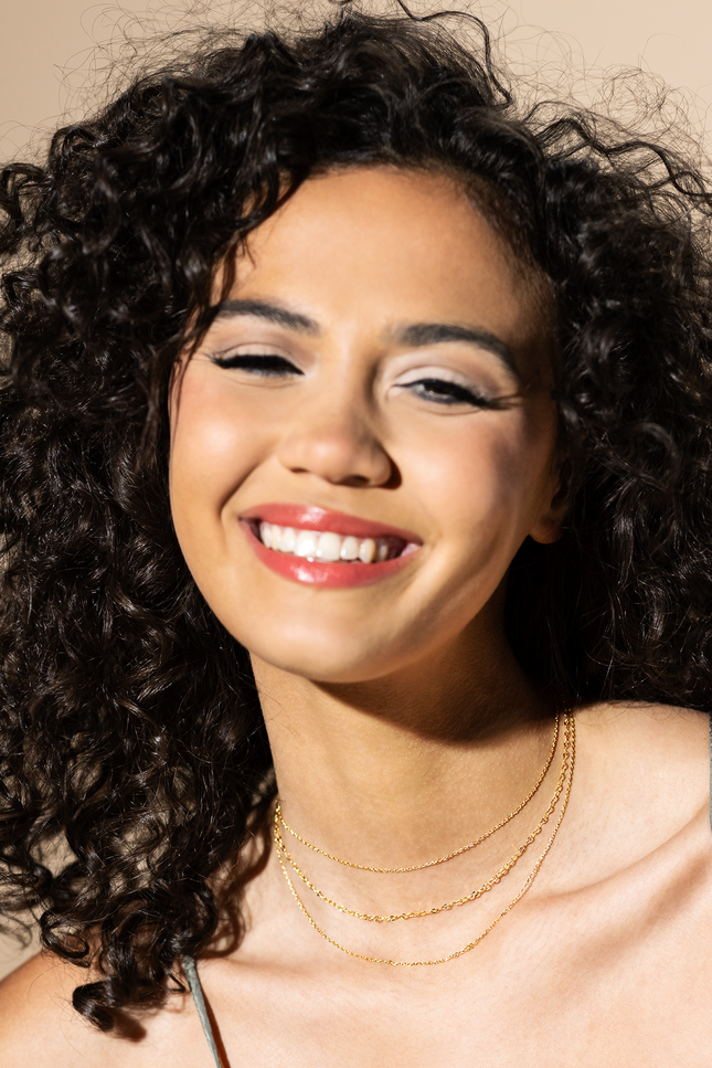 18k gold-plated Triple Layered Gold Necklace
