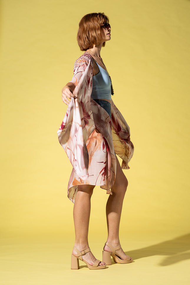 Crimson Mandala Whisper Kimono