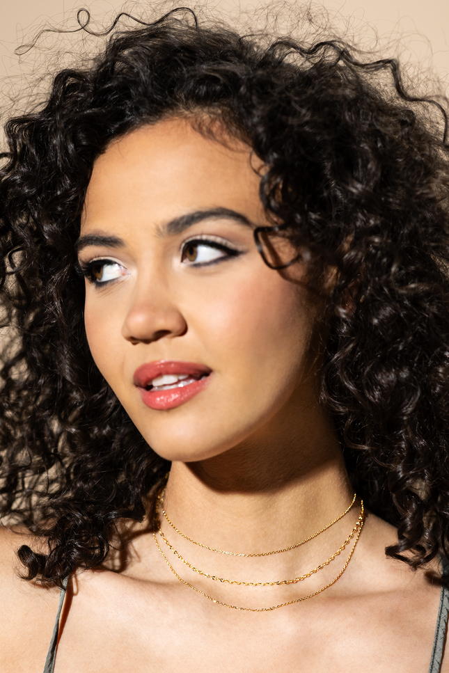 18k gold-plated Triple Layered Gold Necklace