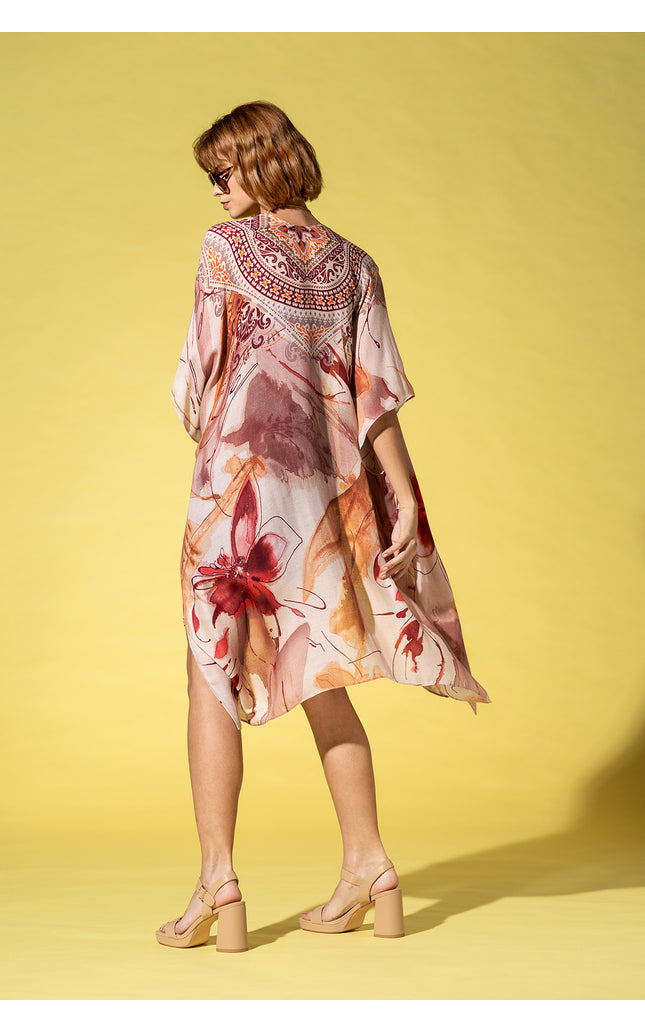 Crimson Mandala Whisper Kimono