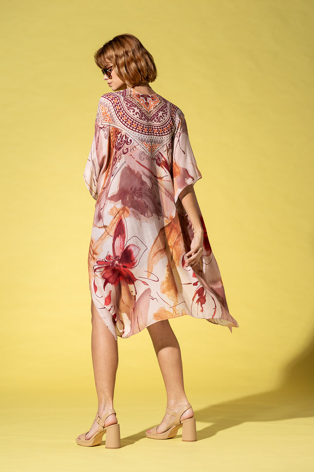 Crimson Mandala Whisper Kimono