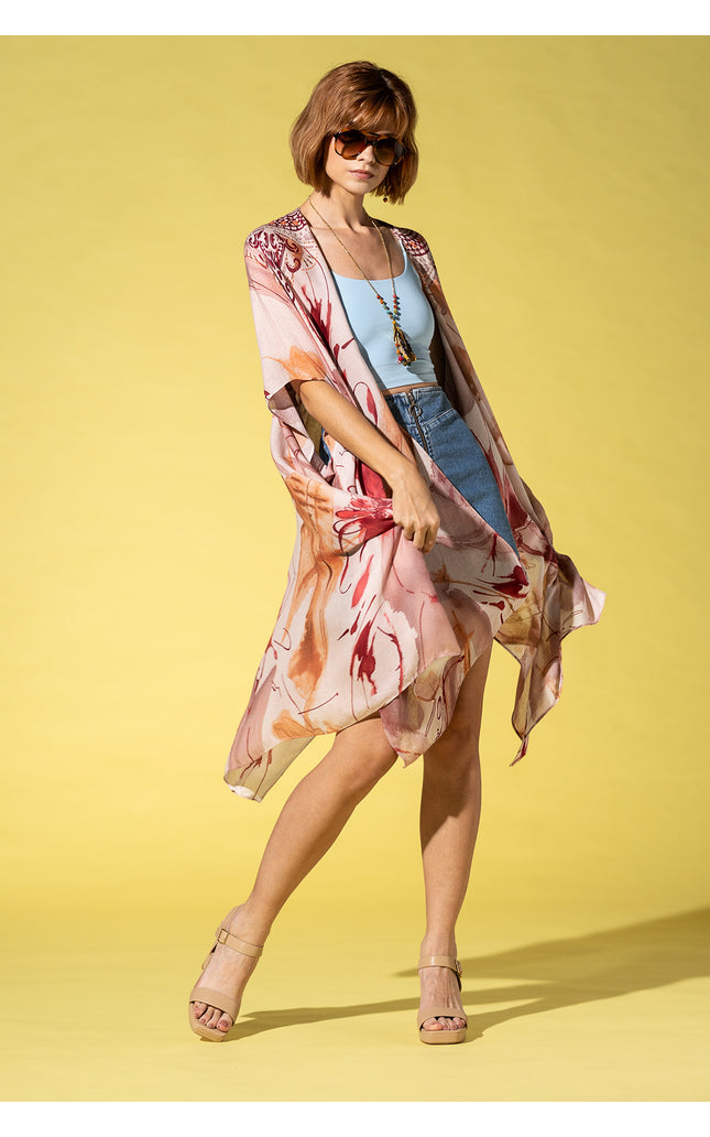 Crimson Mandala Whisper Kimono