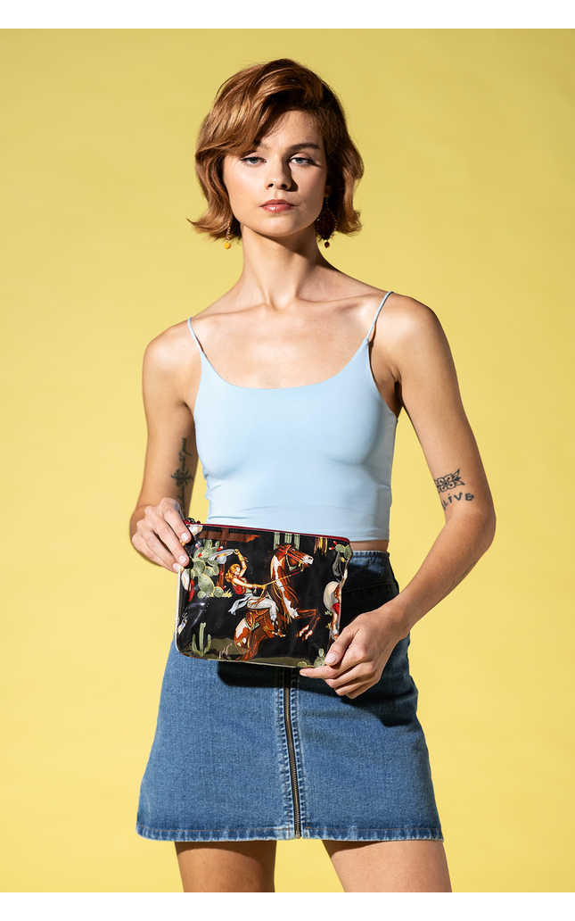 Western Pinup Cowgirl Accessory Pouch