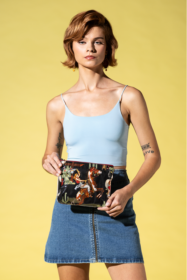 Western Pinup Cowgirl Accessory Pouch