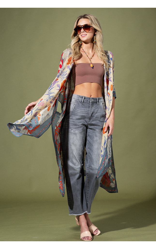 Midnight Petals Kimono