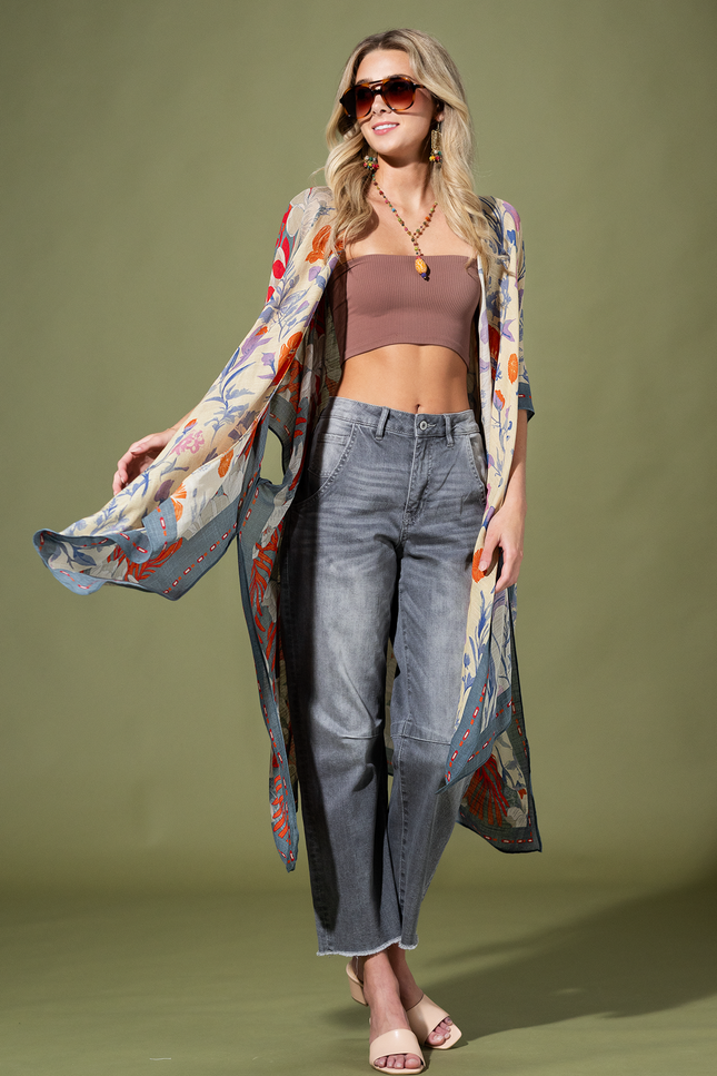 Midnight Petals Kimono