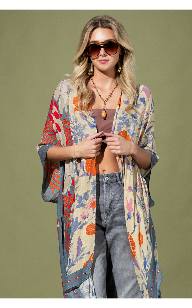 Midnight Petals Kimono