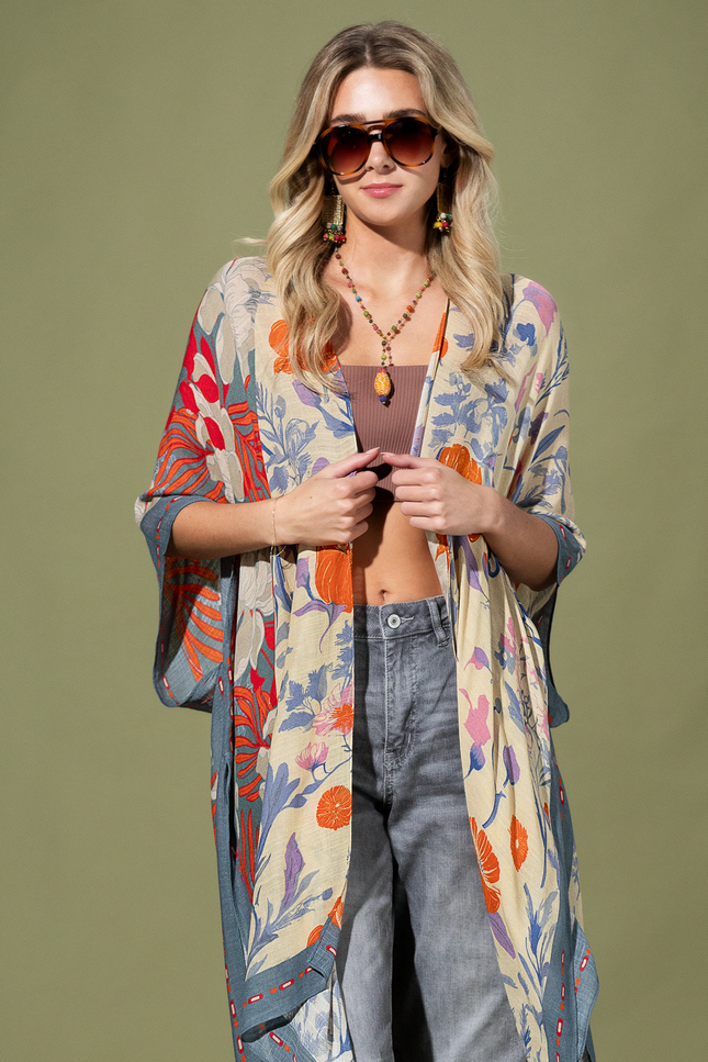 Midnight Petals Kimono